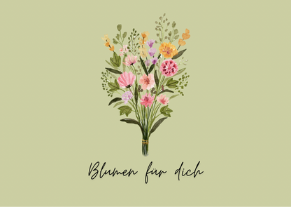 Grußkarte „Blumen für dich“