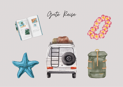 Grußkarte „Gute Reise“
